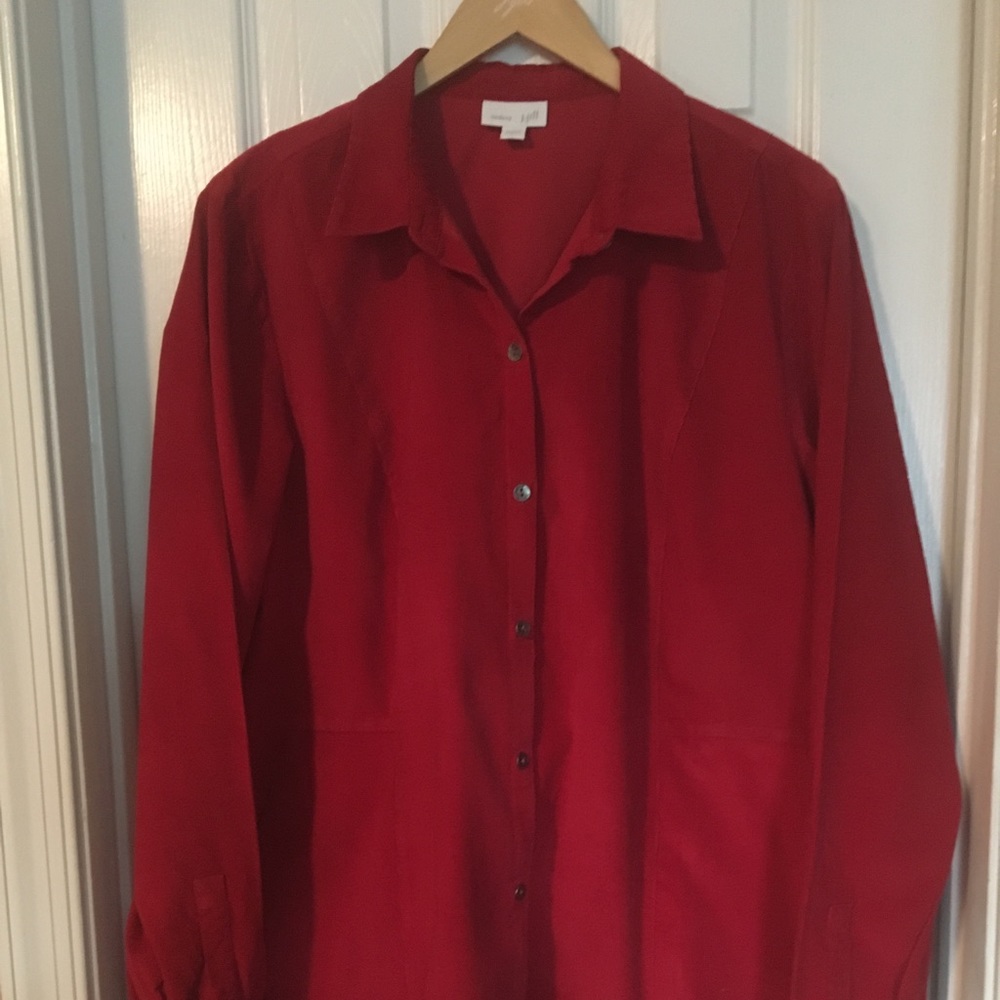 Corduroy Button-Down Blouse